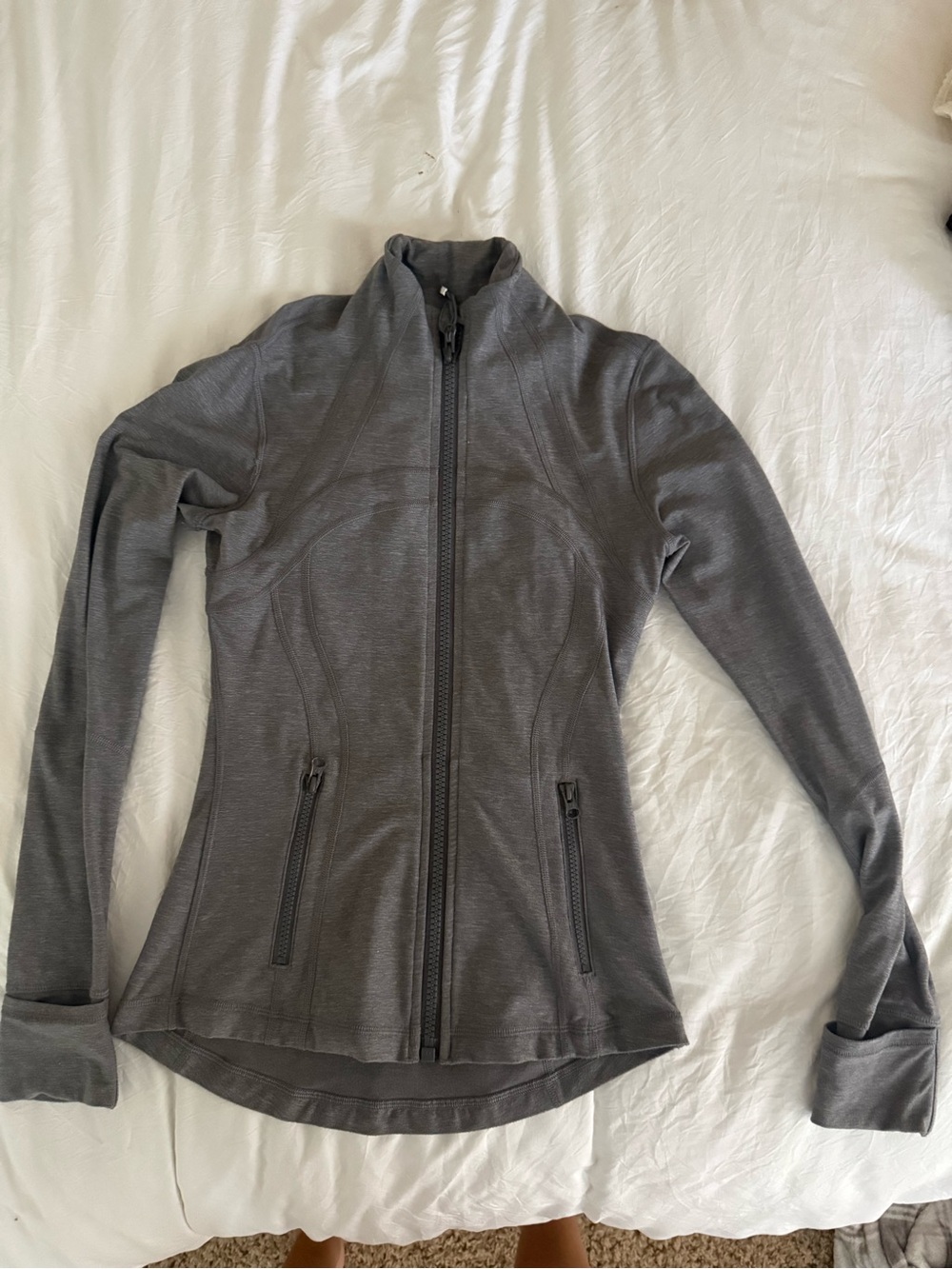 lululemon athletica Gray Zip-Up Bomber Jacket